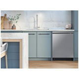 Samsung DW80B6060US - DW80B6060US/AC Dishwasher, 24 inch Exterior Width, 44 dB Decibel Level, Fully Integrated, Stainless Interior, 7 Wash Cycles, 15 Capacity (Place Settings), 3 Loading Racks, Wifi Enabled, Stainless Steel colour StormWash+