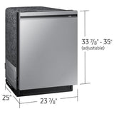 Samsung DW80B6060US - DW80B6060US/AC Dishwasher, 24 inch Exterior Width, 44 dB Decibel Level, Fully Integrated, Stainless Interior, 7 Wash Cycles, 15 Capacity (Place Settings), 3 Loading Racks, Wifi Enabled, Stainless Steel colour