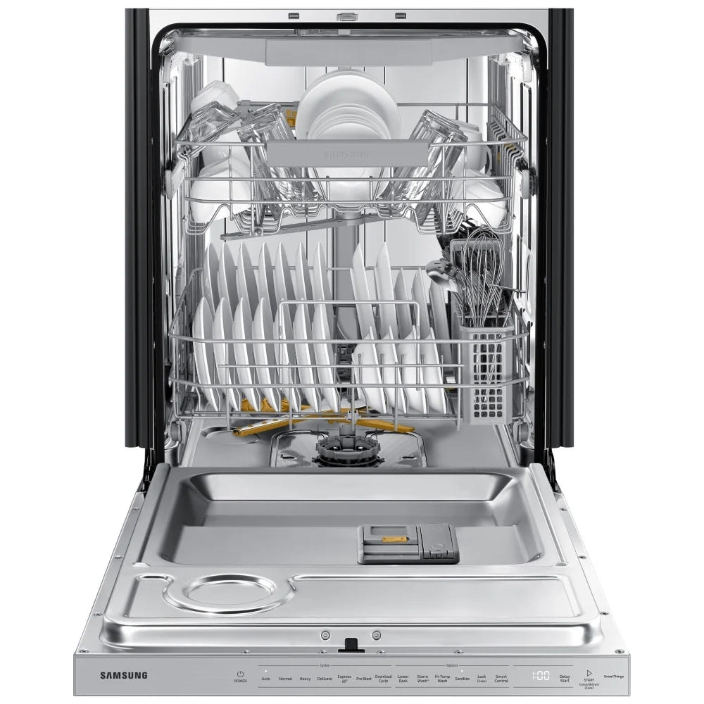 Samsung DW80B6060US - DW80B6060US/AC Dishwasher, 24 inch Exterior Width, 44 dB Decibel Level, Fully Integrated, Stainless Steel (Interior), 7 Wash Cycles, 15 Capacity (Place Settings), Wifi Enabled