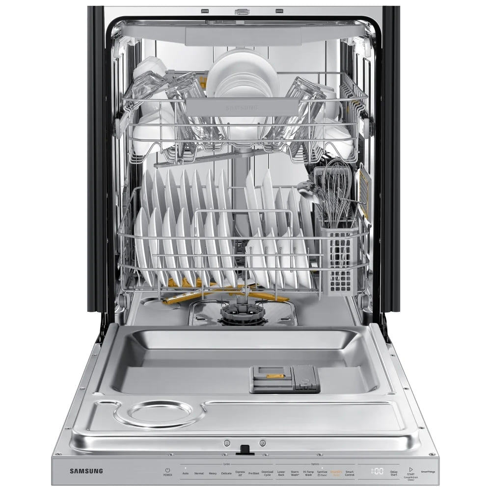 Samsung Bespoke DW80B7070AP - DW80B7070AP/AC Dishwasher, 24 inch Exterior Width, 42 dB Decibel Level, Fully Integrated, Stainless Steel (Interior), Custom Panel Ready, 7 Wash Cycles, 15 Capacity (Place Settings), Wifi Enabled