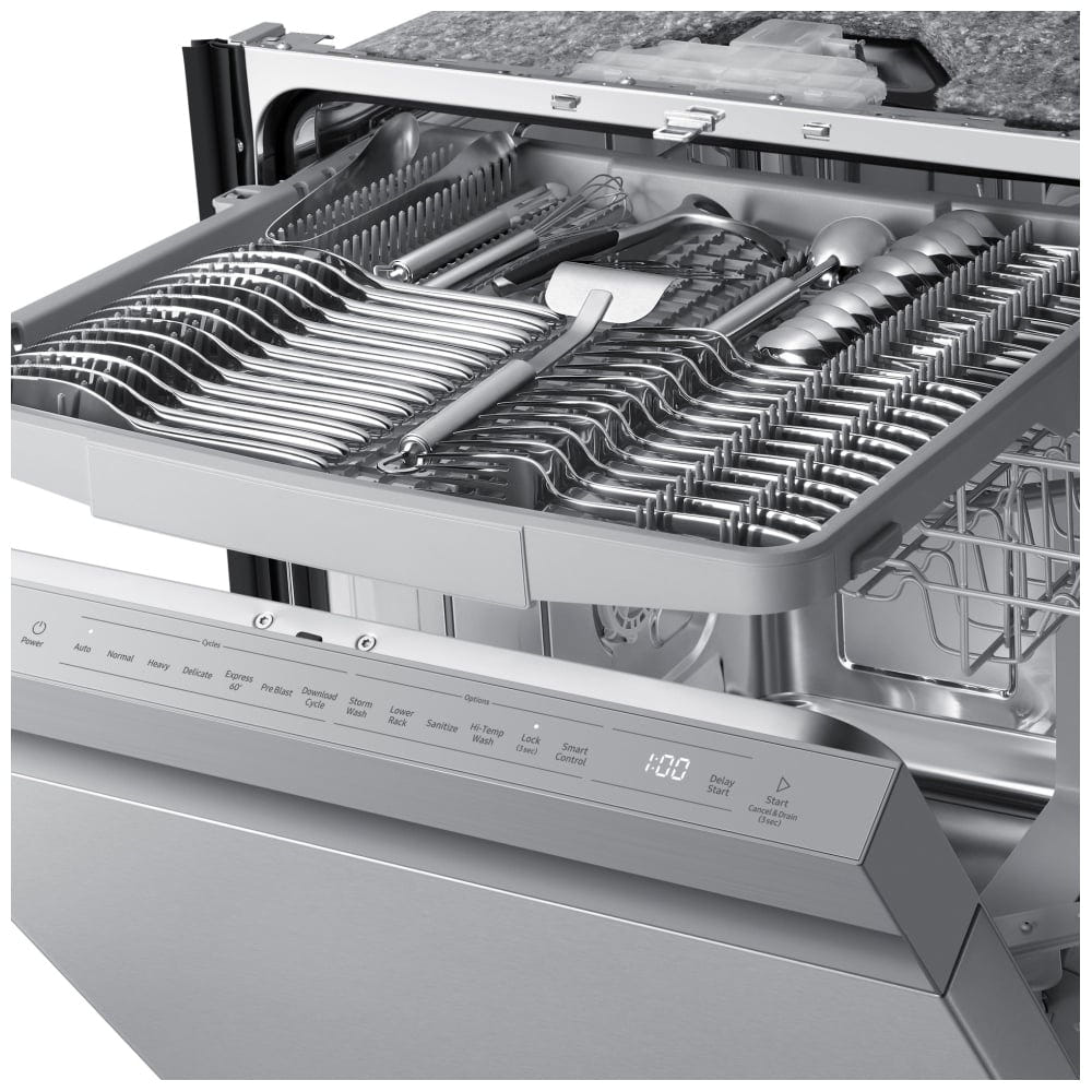 Samsung DW80CG5450SRAA Dishwasher, 24 inch Exterior Width, Fully Integrated, Stainless Steel (Interior), 7 Wash Cycles, 15 Capacity (Place Settings), Wifi Enabled, Stainless Steel colour