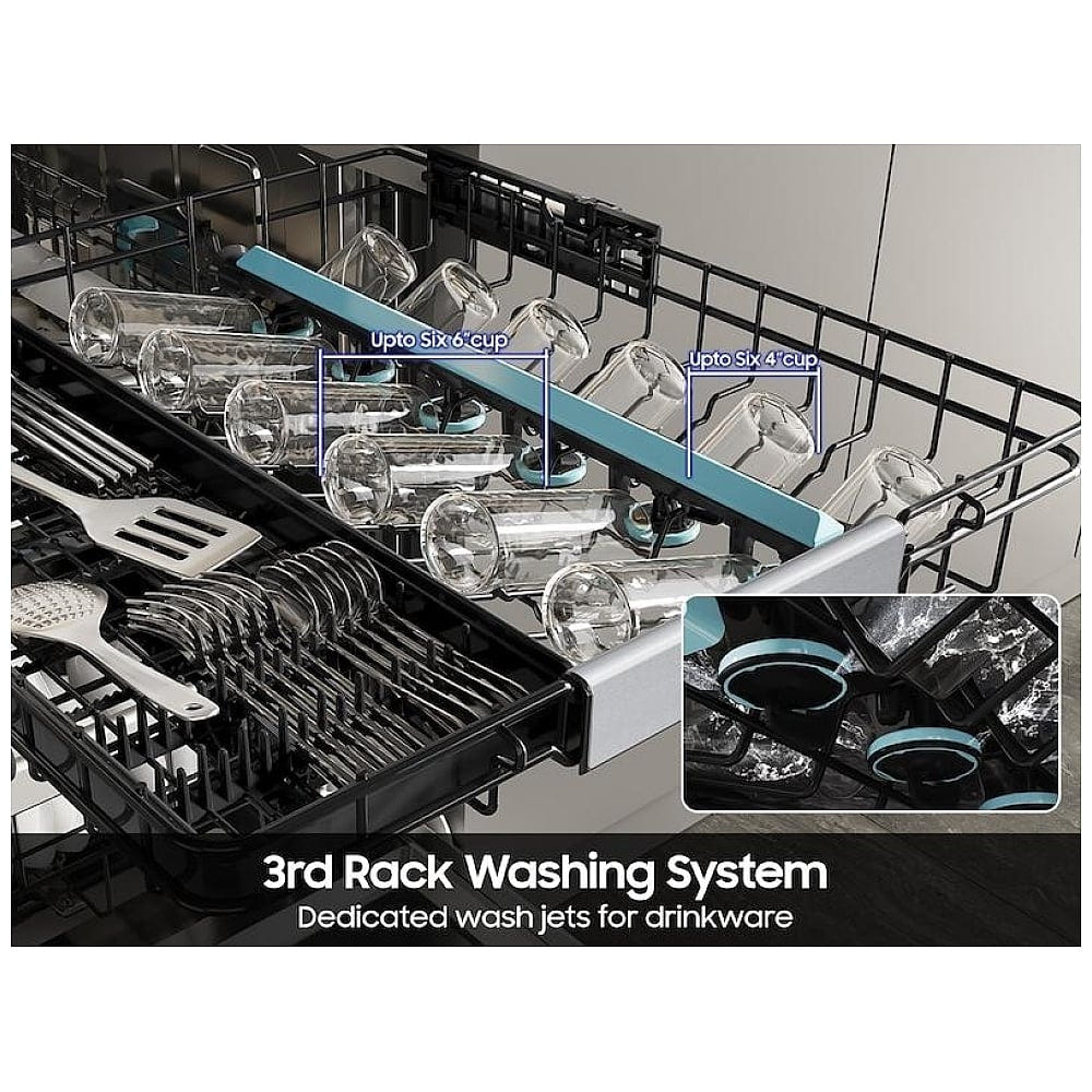 Samsung DW90F89P0USRAA Dishwasher, 24 inch Exterior Width, 38 dB Decibel Level, Fully Integrated, Stainless Steel (Interior), 10 Wash Cycles, 16 Capacity (Place Settings), Wifi Enabled, Stainless Steel colour