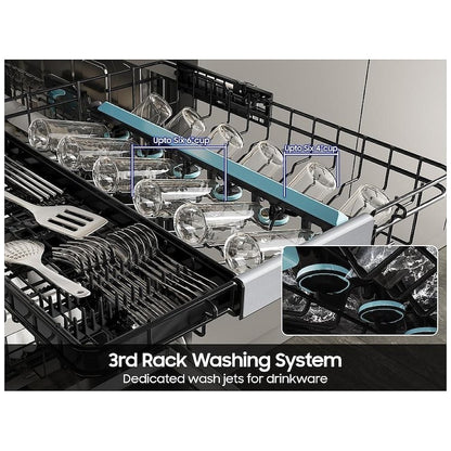 Samsung DW90F89P0USRAA Dishwasher, 24 inch Exterior Width, 38 dB Decibel Level, Fully Integrated, Stainless Steel (Interior), 10 Wash Cycles, 16 Capacity (Place Settings), Wifi Enabled, Stainless Steel colour