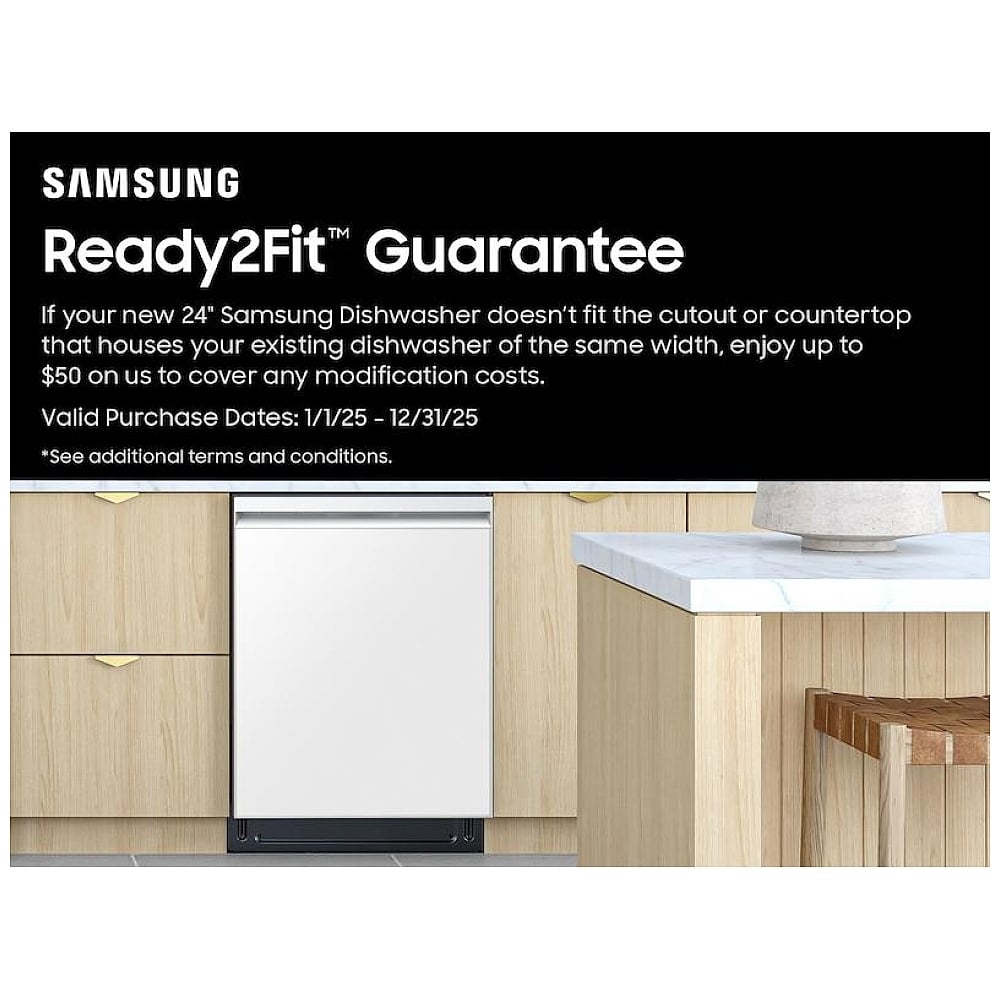 Samsung DW90F89T0U12AA Dishwasher, 24 inch Exterior Width, 38 dB Decibel Level, Fully Integrated, Stainless Steel (Interior), 10 Wash Cycles, 16 Capacity, WiFi Enabled, White colour