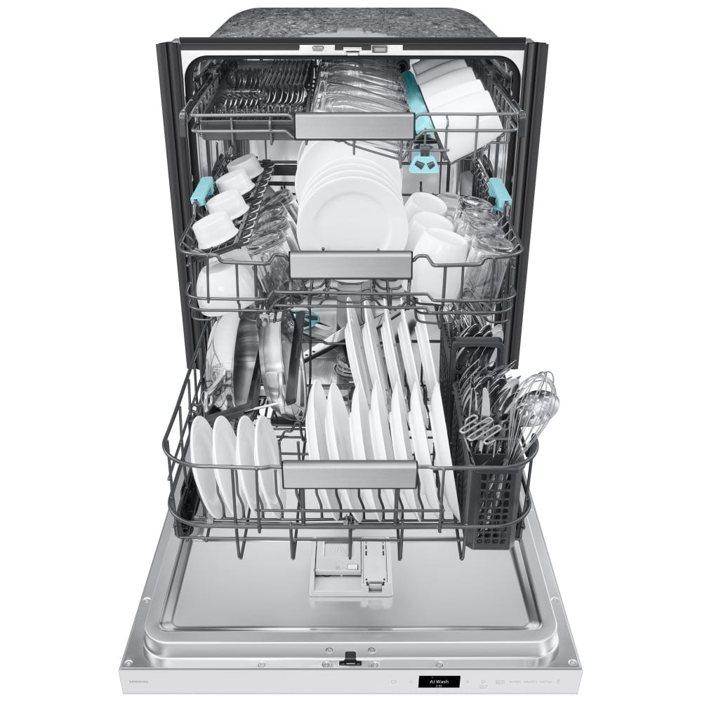 Samsung DW90F89T0U12AA Dishwasher, 24 inch Exterior Width, 38 dB Decibel Level, Fully Integrated, Stainless Steel (Interior), 10 Wash Cycles, 16 Capacity, WiFi Enabled, White colour