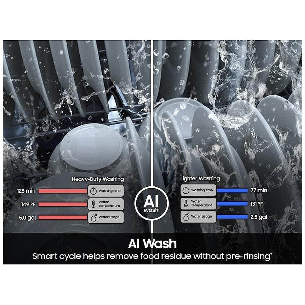 Samsung DW90F89T0USRAA Dishwasher, 24 inch Exterior Width, 38 dB Decibel Level, Fully Integrated, Stainless Steel (Interior), 10 Wash Cycles, 16 Capacity (Place Settings), Wifi Enabled, Stainless Steel colour