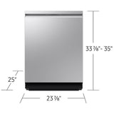 Samsung DW90F89T0USRAA Dishwasher, 24 inch Exterior Width, 38 dB Decibel Level, Fully Integrated, Stainless Interior, 10 Wash Cycles, 16 Capacity (Place Settings), 3 Loading Racks, Wifi Enabled, Stainless Steel colour