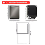 LG LDNTH753D Dishwasher 24" Top Control QuadWash Pro 3 Racks 42 dBA