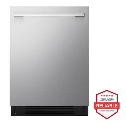 LG LDNTH862S Dishwasher 24" Smart Hidden Top Control Dishwasher, QuadWash™ Pro, TrueSteam™ and Dynamic Heat Dry™ w/AutoVent Dry™