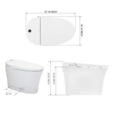 R&T E16 Tankless Smart Bidet Toilet Auto Dual Flush 1.1/1.6-GPF with Remote Control