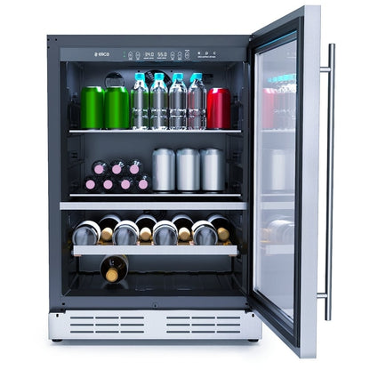 Elica EBS52SS1 Under Counter Wine Refrigeration, 24 inch Width, 14 Wine Bottle Capacity, Stainless Steel