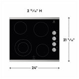 Electrolux ECCE242CAS Electric Cooktop, 24 inch Exterior Width, 4 Burners, 2,200 W Highest Element, Stainless Steel colour