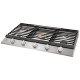 Electrolux ECCG3668AS Gas Cooktop, 36 inch Exterior Width, 5 Burners, 20,000 BTU Highest Burner, Stainless Steel colour