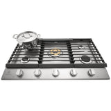Electrolux ECCG3668AS Gas Cooktop, 36 inch Exterior Width, 5 Burners, 20,000 BTU Highest Burner, Stainless Steel colour