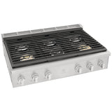 Electrolux ECCG3672AS Gas Cooktop, 36 inch Exterior Width, 6 Burners, 18,000 BTU Highest Burner, Stainless Steel colour