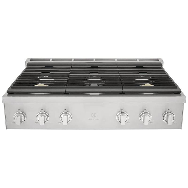 Electrolux ECCG3672AS Gas Cooktop, 36 inch Exterior Width, 6 Burners, 18,000 BTU Highest Burner, Stainless Steel colour