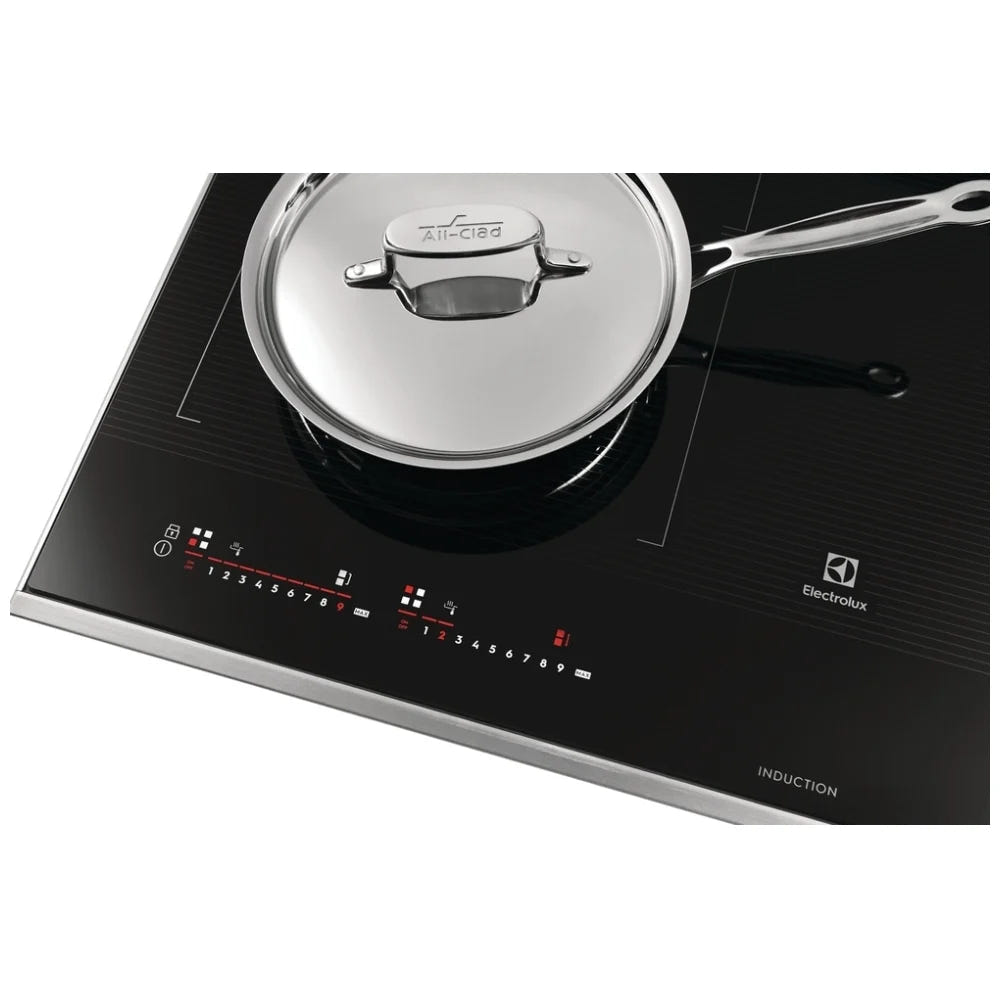 Electrolux ECCI3068AS Induction Cooktop, 30 inch Exterior Width, 4 Burners, 3600 Highest Burner Element (Watts), Black / Stainless Steel colour