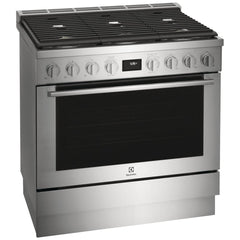 Electrolux ECFD3668AS Dual Fuel Range, 4.4 cu. ft. Capacity, 36 inch Exterior Width, True Convection, 6 Burners, Manual Clean, Stainless Steel colour
