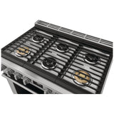Electrolux ECFD3668AS Dual Fuel Range, 4.4 cu. ft. Capacity, 36 inch Exterior Width, True Convection, 6 Burners, Manual Clean, Stainless Steel colour