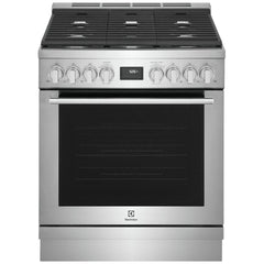 Electrolux ECFG3068AS Gas Range, 4.5 cu. ft. Capacity, 30 inch Exterior Width, Manual Clean, True Convection, 5 Burners, 18,000 BTU Highest Burner, Stainless Steel colour