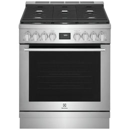 Electrolux ECFG3068AS Gas Range, 4.5 cu. ft. Capacity, 30 inch Exterior Width, Manual Clean, True Convection, 5 Burners, 18,000 BTU Highest Burner, Stainless Steel colour