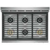 Electrolux ECFG3668AS Gas Range, 4.4 cu. ft. Capacity, 36 inch Exterior Width, Manual Clean, True Convection, 6 Burners, 18,000 BTU Highest Burner, Stainless Steel colour
