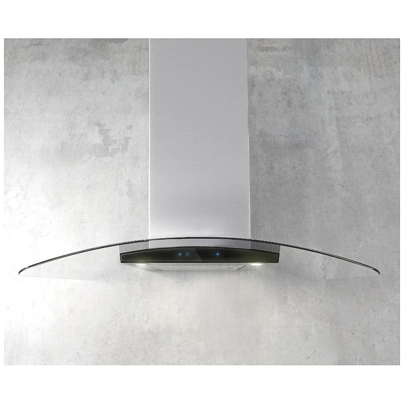 Elica ECM630S3 Range Hood, 30 inch Exterior Width, Wall Mounted, 600 CFM, LED, Aluminum Mesh Filter, Black Glass colour Blower Included
