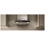 Elica ECM630S3 Range Hood, 30 inch Exterior Width, Wall Mounted, 600 CFM, LED, Aluminum Mesh Filter, Black Glass colour Blower Included