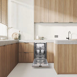 Electrolux EDSR1832AP Dishwasher, 18 inch Exterior Width, 49 dB Decibel Level, Fully Integrated, Stainless Interior, Custom Panel Ready, 6 Wash Cycles, 8 Capacity (Place Settings), 2 Loading Racks, Panel Ready