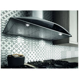 Elica EFG630S1 Range Hood, 30 inch Exterior Width, Wall Mounted, 600 CFM, LED, Aluminum Mesh Filter, Black Glass colour Blower Included