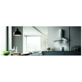 Elica EFG630S1 Range Hood, 30 inch Exterior Width, Wall Mounted, 600 CFM, LED, Aluminum Mesh Filter, Black Glass colour Blower Included