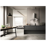 Elica EFG630S1 Range Hood, 30 inch Exterior Width, Wall Mounted, 600 CFM, LED, Aluminum Mesh Filter, Black Glass colour Blower Included