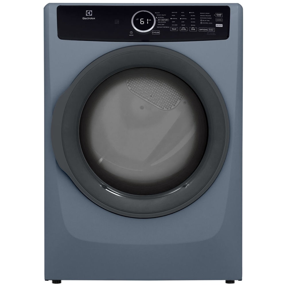 Electrolux ELFE743CAD Electric Dryer, 8.0 cu. ft. Dryer Capacity, 7 Dry Cycles, Steam Clean, 5 Temperature Settings, Vented, Stackable, Denim Blue colour