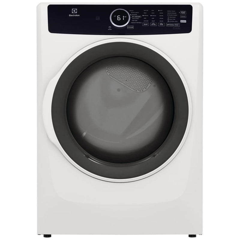 Electrolux ELFE743CAW Electric Dryer, 8 cu. ft. Dryer Capacity, 7 Dry Cycles, Steam Clean, 5 Temperature Settings, Vented, Stackable, White colour