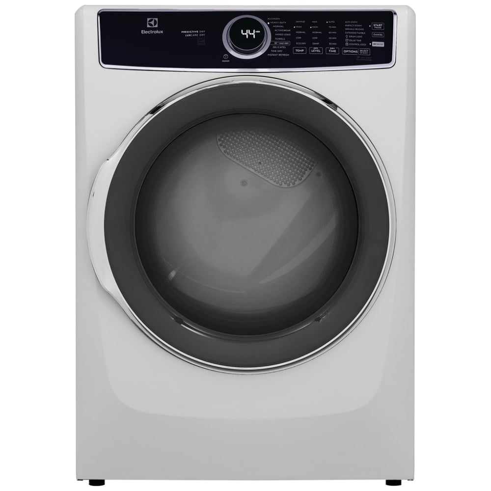 Electrolux ELFE753CAW Electric Dryer, 8 cu. ft. Dryer Capacity, 10 Dry Cycles, Steam Clean, 5 Temperature Settings, Vented, Stackable, White colour