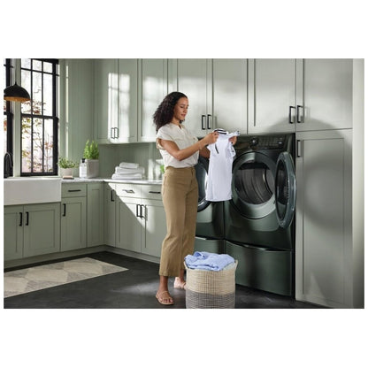 Electrolux ELFE773CAA Electric Dryer, 8 cu. ft. Dryer Capacity, Steam Clean, 5 Temperature Settings, Stackable, Steel Drum, Alpine Green colour