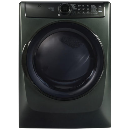 Electrolux ELFE773CAA Electric Dryer, 8 cu. ft. Dryer Capacity, Steam Clean, 5 Temperature Settings, Stackable, Steel Drum, Alpine Green colour