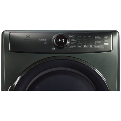 Electrolux ELFE773CAA Electric Dryer, 8 cu. ft. Dryer Capacity, Steam Clean, 5 Temperature Settings, Stackable, Steel Drum, Alpine Green colour