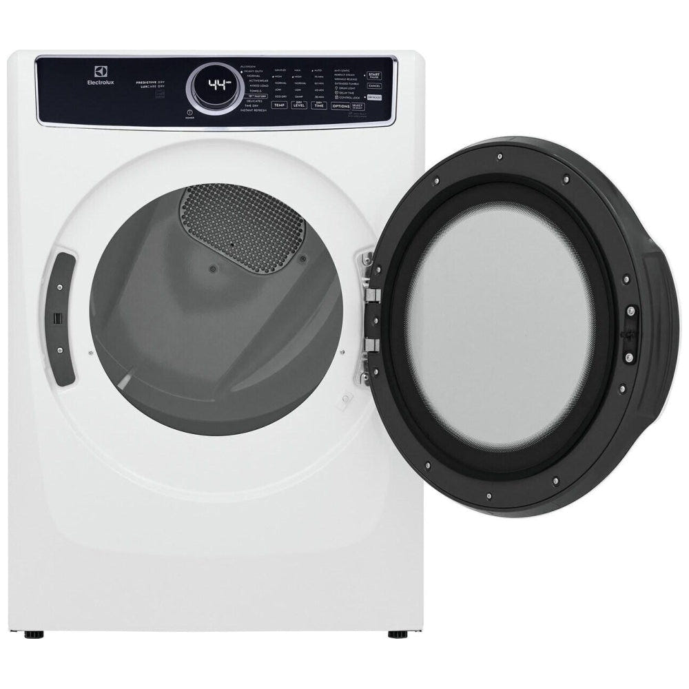 Electrolux ELFG7537AW Gas Dryer, 27 inch Width, 8 cu. ft. Capacity, Steam Clean, 5 Temperature Settings, Stackable, Steel Drum, White colour