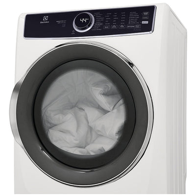 Electrolux ELFG7537AW Gas Dryer, 27 inch Width, 8 cu. ft. Capacity, Steam Clean, 5 Temperature Settings, Stackable, Steel Drum, White colour