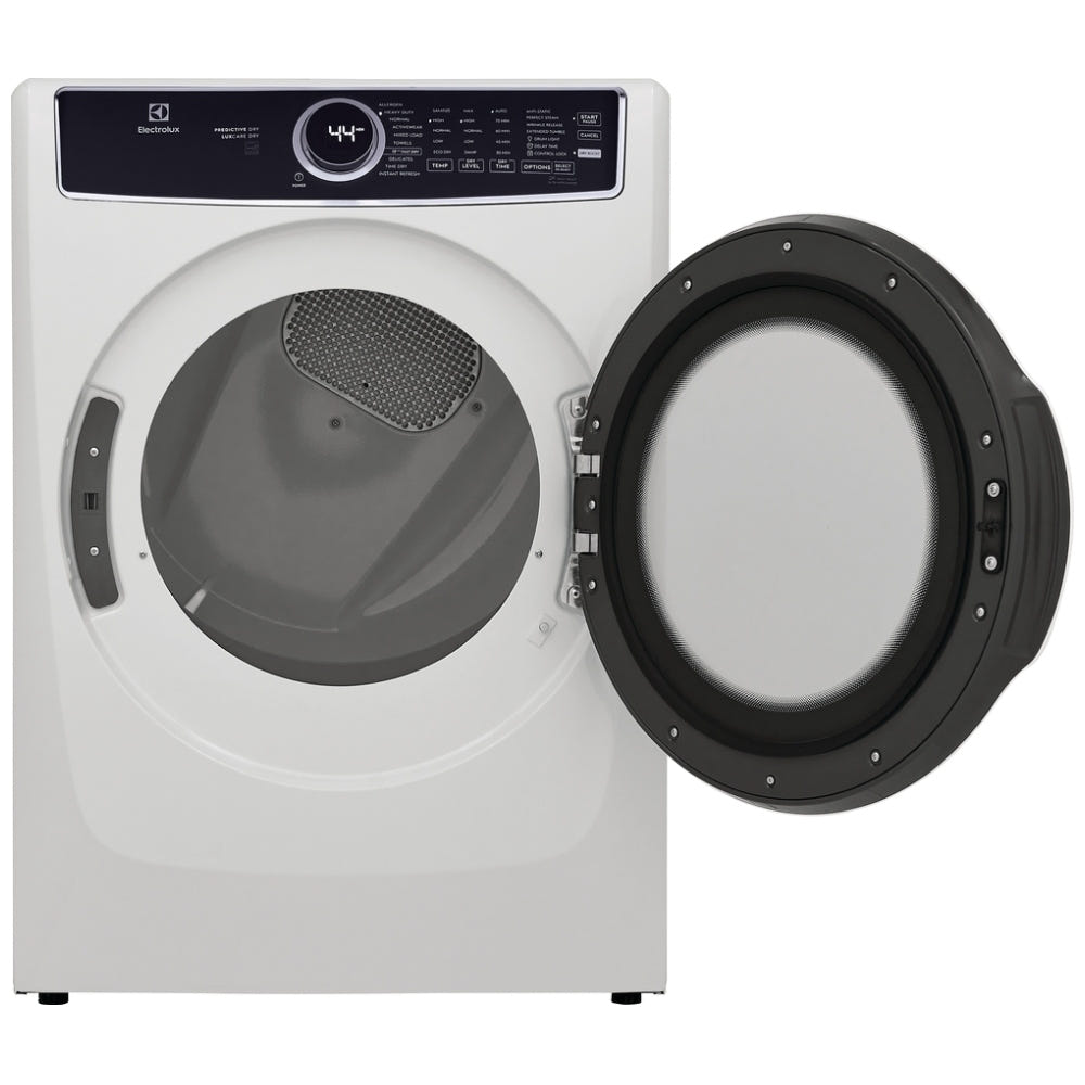 Electrolux ELFG7537AW Gas Dryer, 27 inch Width, 8 cu. ft. Capacity, Steam Clean, 5 Temperature Settings, Stackable, Steel Drum, White colour