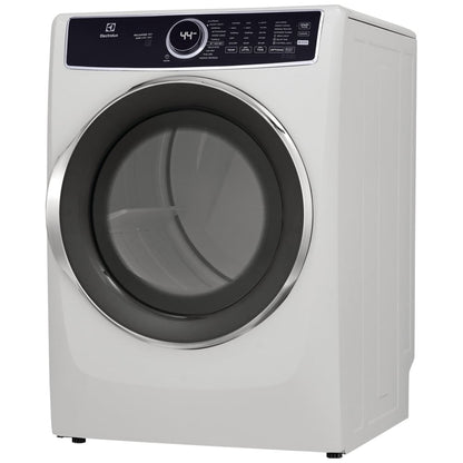 Electrolux ELFG7537AW Gas Dryer, 27 inch Width, 8 cu. ft. Capacity, Steam Clean, 5 Temperature Settings, Stackable, Steel Drum, White colour