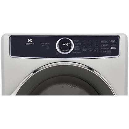 Electrolux ELFG7537AW Gas Dryer, 27 inch Width, 8 cu. ft. Capacity, Steam Clean, 5 Temperature Settings, Stackable, Steel Drum, White colour