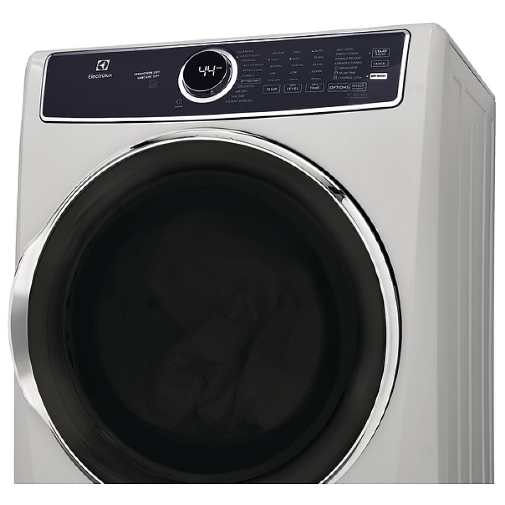 Electrolux ELFG7637AW Gas Dryer, 8 cu. ft. Dryer Capacity, 11 Dry Cycles, Steam Clean, 5 Temperature Settings, Vented, Stackable, White colour