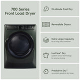 Electrolux ELFG7738AA Gas Dryer, 8 cu. ft. Dryer Capacity, 11 Dry Cycles, Steam Clean, 5 Temperature Settings, Vented, Stackable, Alpine Green colour