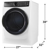 Electrolux ELFG7738AW Gas Dryer, 8 cu. ft. Dryer Capacity, 11 Dry Cycles, Steam Clean, 5 Temperature Settings, Vented, Stackable, White colour