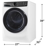 Electrolux ELFW7738AW Front Load Washer, 27 inch Width, 5.2 cu. ft. Washer Capacity, 1,300 RPM Washer Spin Speed, 11 Wash Cycles, 5 Temperature Settings, Water Heater, Steam Clean, ENERGY STAR Certified, White colour