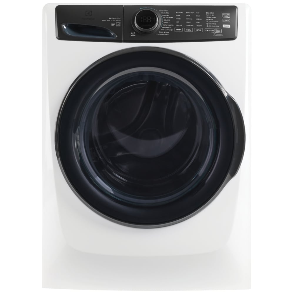 Electrolux ELFW7738AW Front Load Washer, 27 inch Width, 5.2 cu. ft. Washer Capacity, 1,300 RPM Washer Spin Speed, 11 Wash Cycles, 5 Temperature Settings, Water Heater, Steam Clean, ENERGY STAR Certified, White colour