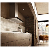 Elica EMZ636S3 Range Hood, 36 inch Exterior Width, Wall Mounted, 600 CFM, LED, Aluminum Mesh Filter, Black Glass colour