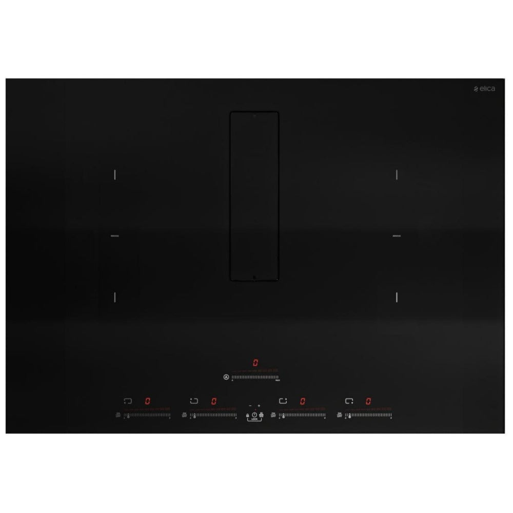 Elica ENF436BL Electric Cooktop, 36 inch Exterior Width, 4 Burners, Downdraft, 3,700 W Highest Element, Black colour